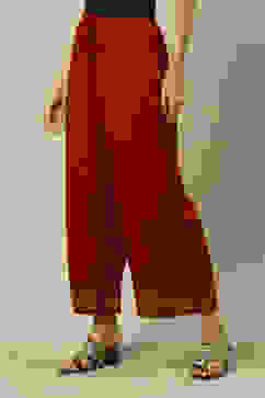 Rust LIVA Straight Solid Palazzo image number 2