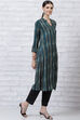 Blue LIVA Straight Kurta image number 3