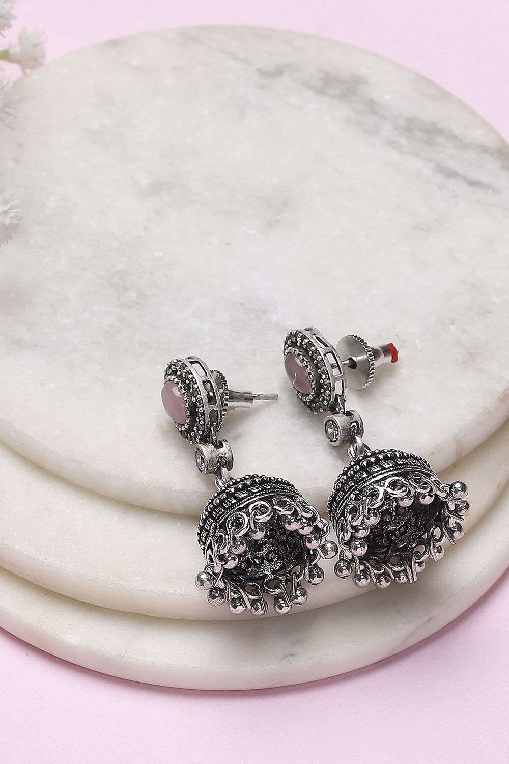 Pink Brass Jhumka image number 0