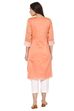 Peach Straight Poly Chanderi Kurta image number 4