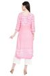 Pink Viscose Straight Kurta image number 1