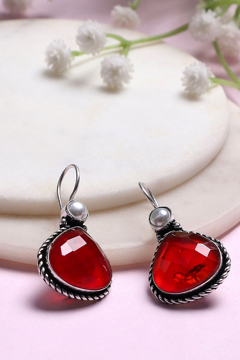 Maroon Brass Jhumka image number 0