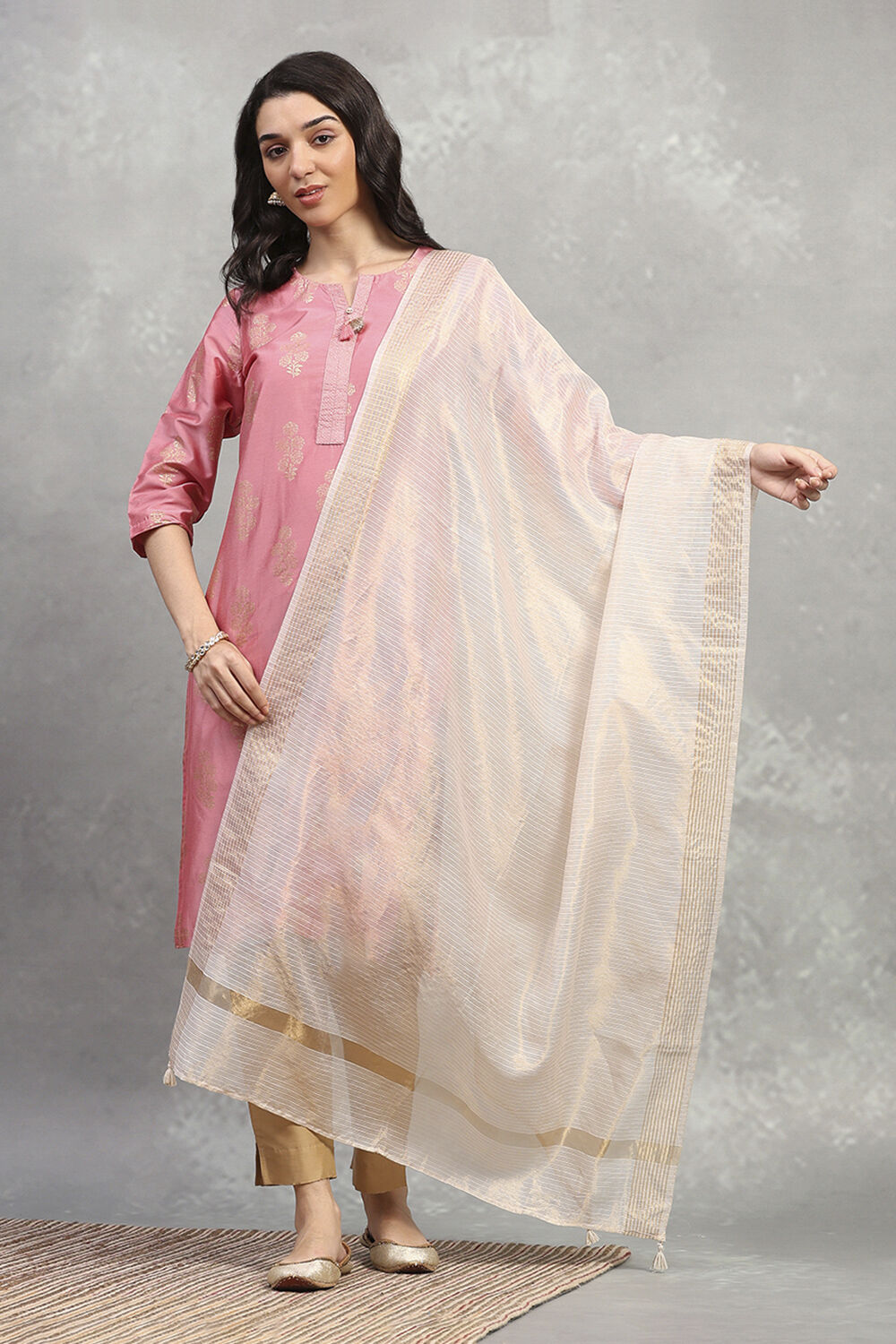 Natural Polyester Yarndyed Dupatta image number 0