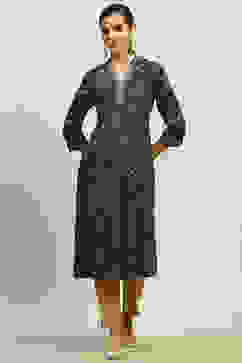 Teal Printed A-line Kurta image number 0