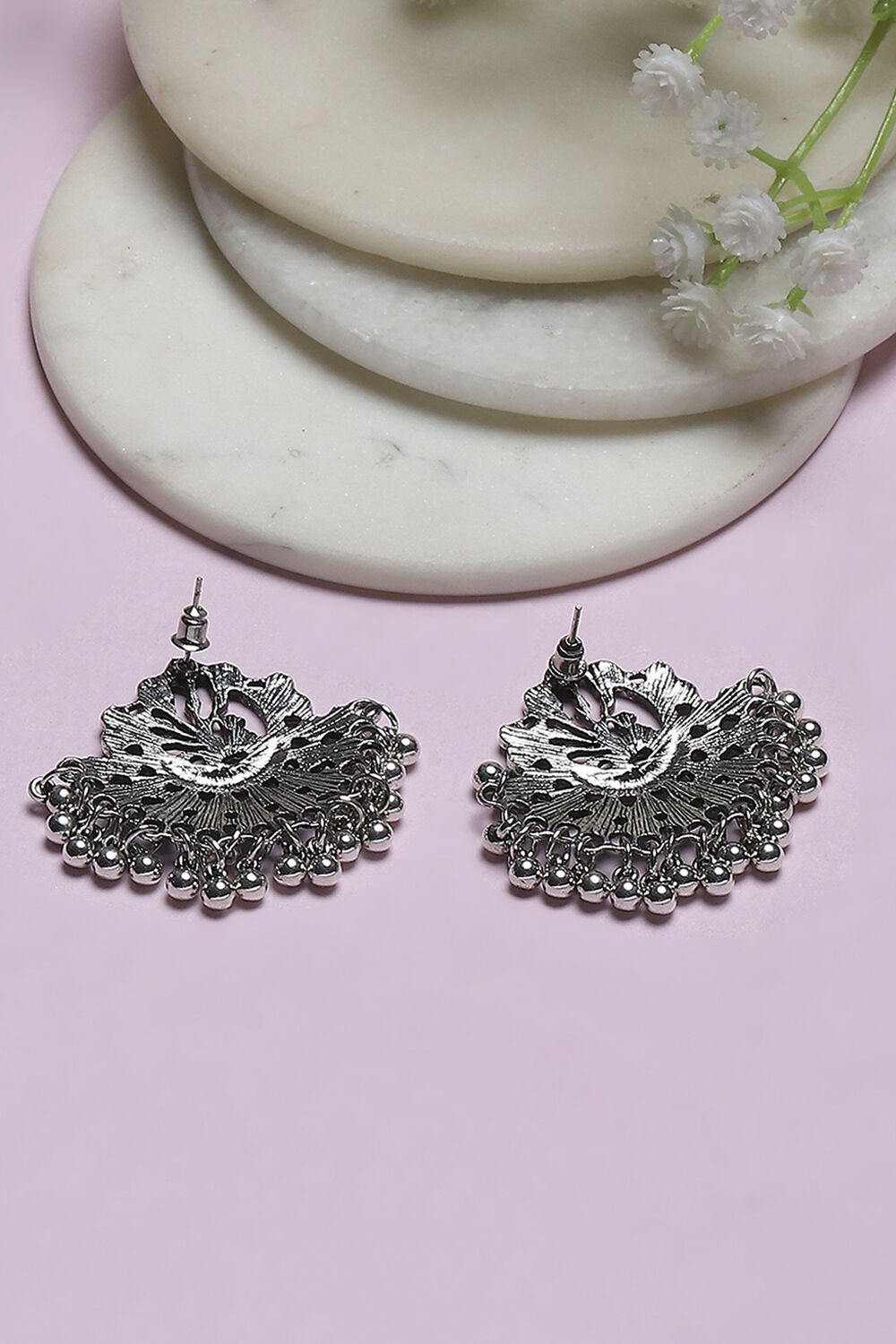 Blue Oxidize Alloy Danglers image number 2