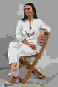 Natural Viscose Printed Straight Top image number 0