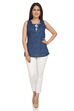 Indigo Straight Cotton Indie Top image number 4
