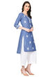 Blue Straight Chambray Kurta image number 2