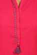 Pink Straight Cotton Kurta image number 4