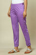 Purple Cotton Blend Slim Pant image number 2