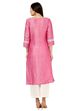 Pink Straight Poly Cotton Kurta image number 3