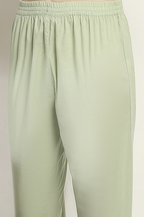 Lilac Cotton Embroidered Straight Suit Set image number 2