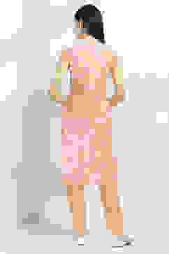 Peach-Colored Cotton Blend Straight Kurta Set image number 4