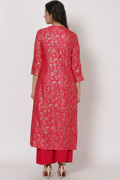 Coral Viscosefront Open Kurta image number 5