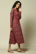 Maroon Jacquard Straight Printed Dress image number 4