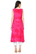 Pink Flared Viscose Kurta image number 4