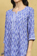 Blue Printed Straight Kurta image number 1
