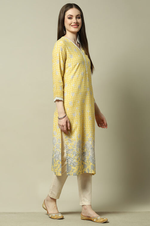 Blue Rayon Staight Kurta image number 4