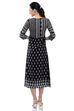 Black Flared Viscose Dress image number 4