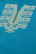 Teal Acrylic Straight Solid Kurta image number 1