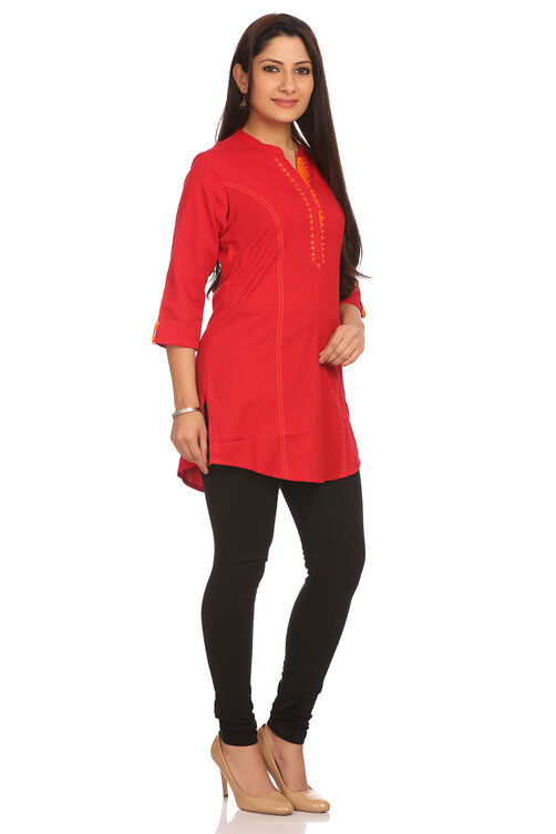 Red Cotton SolidIndie Top image number 1