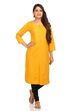 Mustard Straight Cotton Kurta image number 0