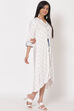 Off White Viscose A Line Dress image number 3