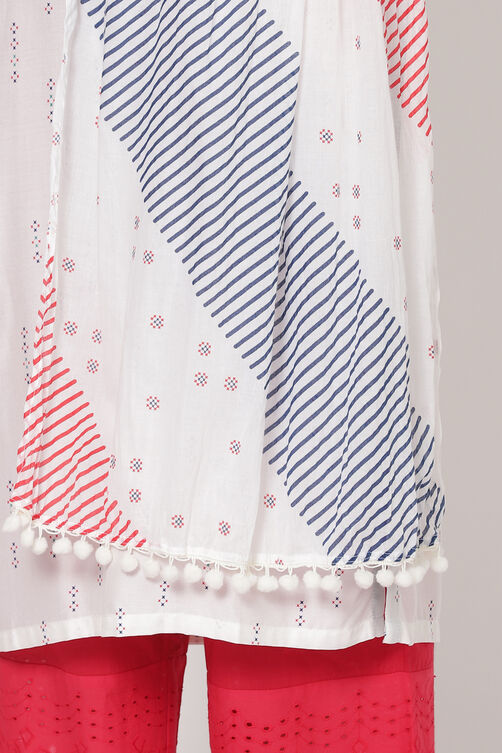 Off White Cotton Dupatta image number 1