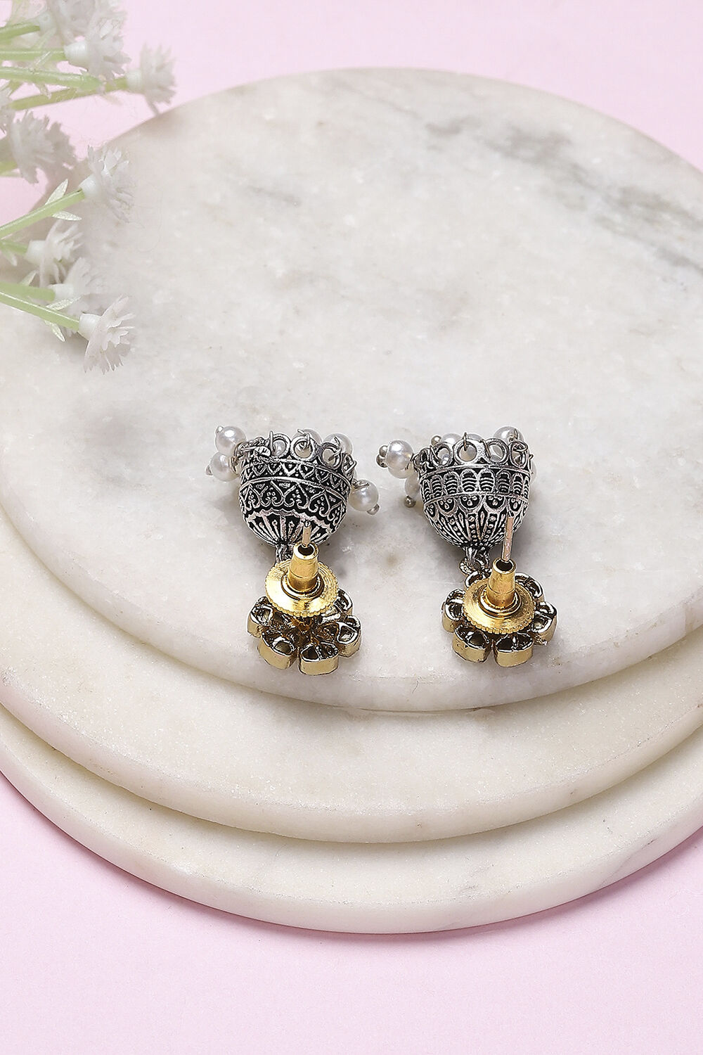 Silver Brass Jhumka image number 2