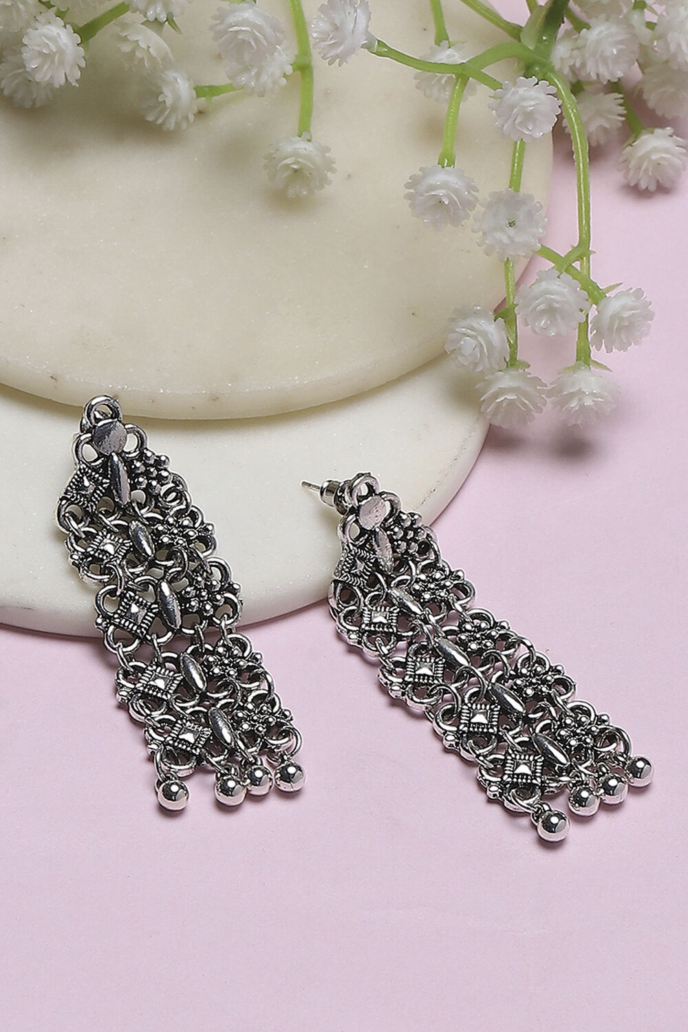 Silver Oxidize Alloy Danglers image number 0