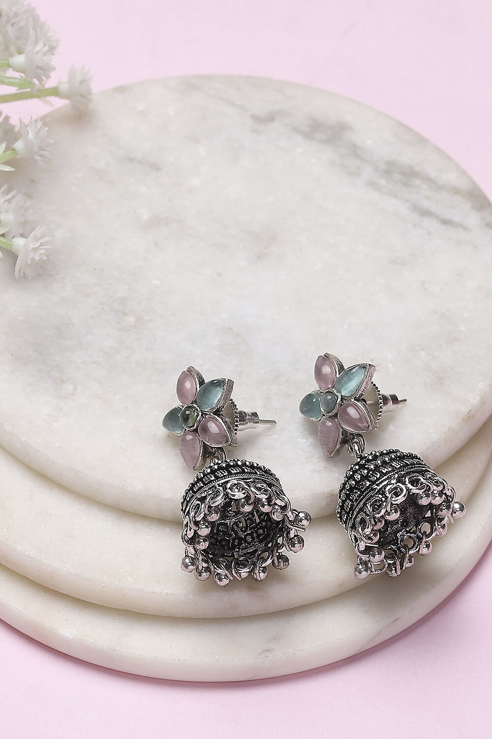 Pink Brass Jhumka image number 0