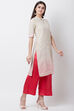 Beige Poly Cotton Straight Kurta image number 3