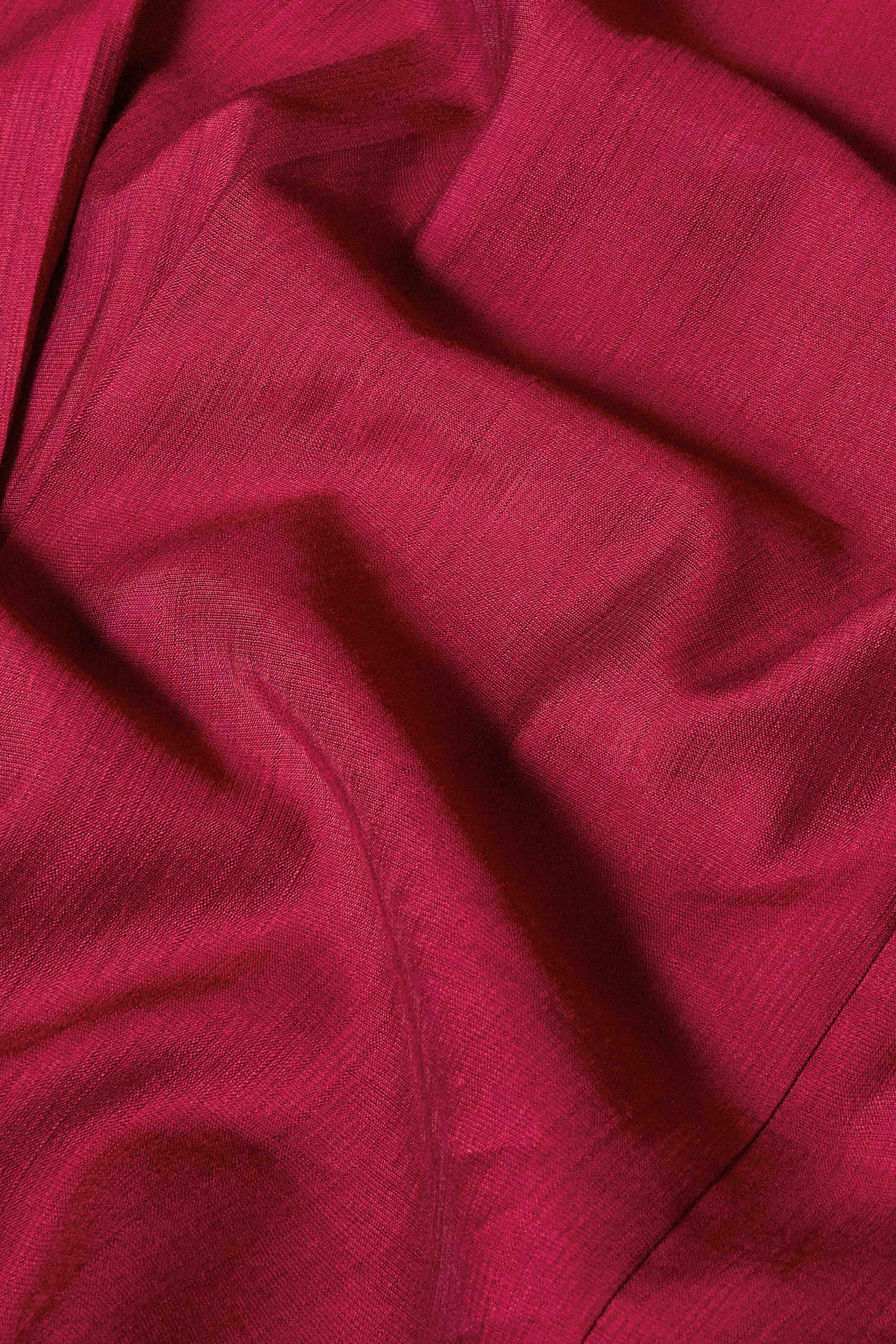 Fuschia Viscose Blend Straight Solid Kurta image number 3