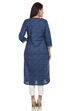 Indigo Straight Cotton Kurta image number 4