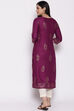 Purple Viscose Rayon Kurta image number 4
