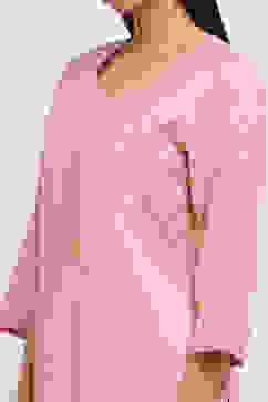 Peach-Colored Printed Straight Kurta image number 1