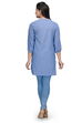 Blue Cotton Straight Kurti image number 3