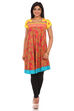 Yellow Cotton Flared Kurta image number 0