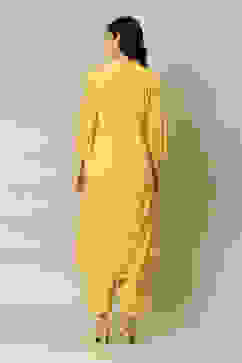 Yellow Cotton Blend Straight Printed Kurta Palazzo Suit Set image number 4