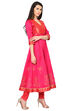 Pink Anarkali Polyester Kurta image number 3