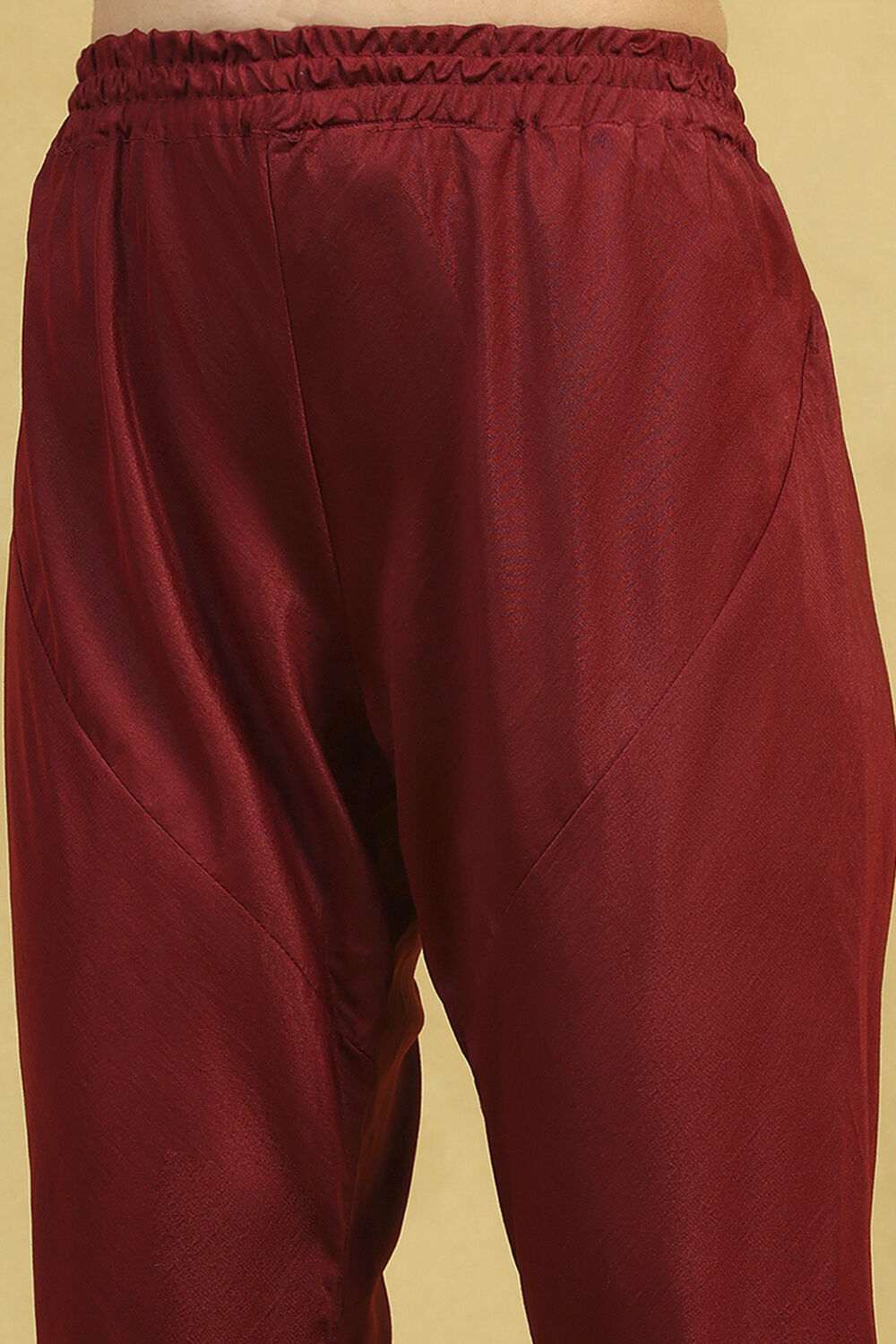 Green-Maroon Polyester Blend Solid Kalidar Suit Set image number 2