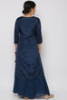 Petrol Blue Viscose Straight Suit Set image number 6