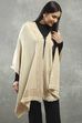 Off White Polyester Yarndyed Cape  image number 4