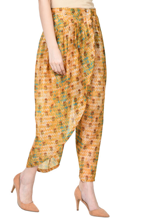 Beige Polyester Fusion Pants image number 2
