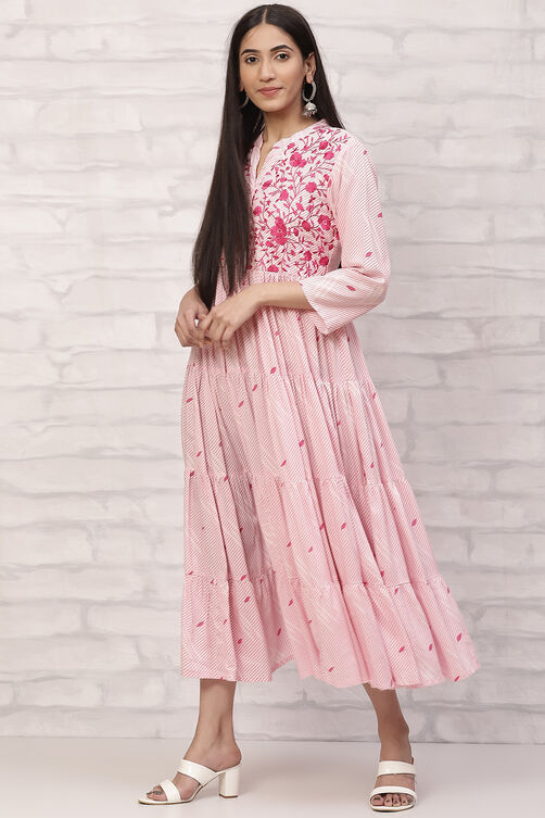 Mustard Tired Dress Printed Dress image number 2