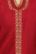 Maroon Straight Art Silk Kurta image number 4