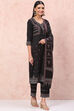 Maroon Art Silk Straight Suit Set image number 5