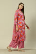 Pink LIVA Straight Printed Kurta Palazzo Suit Set image number 6