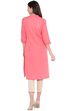 Peach Cotton Straight Kurta image number 4