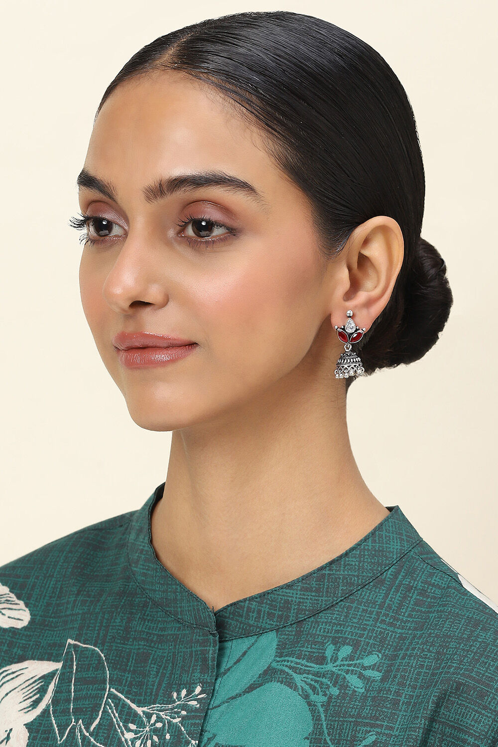 Red Alloy Jhumkas image number 3